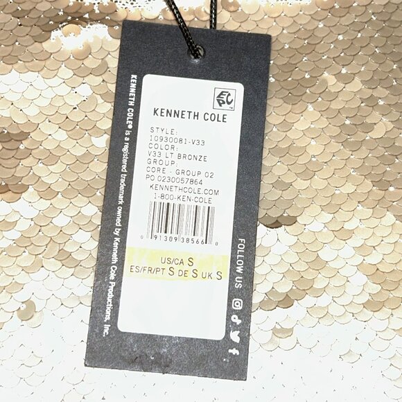 Kenneth Cole Sequin Shirt Dress Women's Party Dress Bronze S Small BRAND NEW NWT - Picture 5 of 8